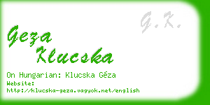 geza klucska business card